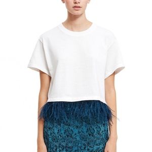 Opening Ceremony Feather Trim Tee